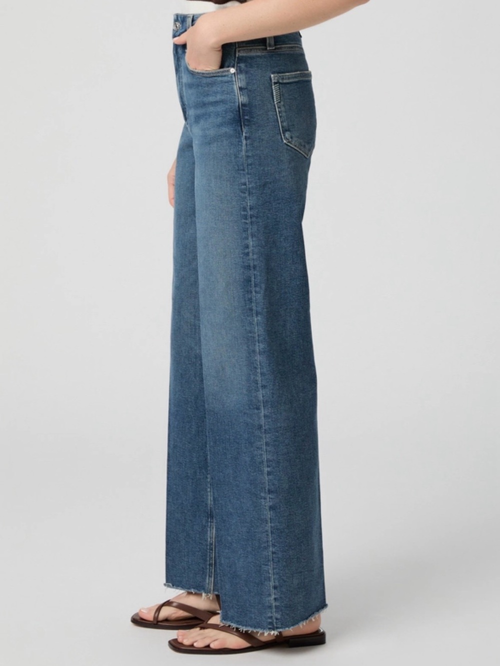 Paige Anessa 31” Wide Leg Jean Woolf 28 / 6 - Picture 3 of 8